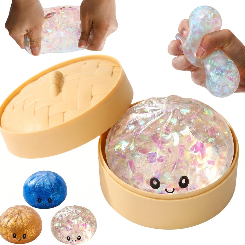 Glitter Bao Bun Squeeze Toy Ka - Bao Steamer Bamboo review and price