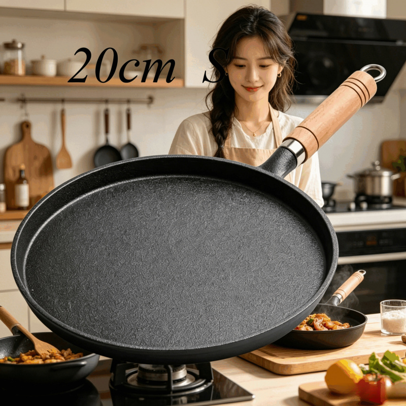 20cm Cast Iron Skillet Wooden  - Egg Waffle Pan review and price